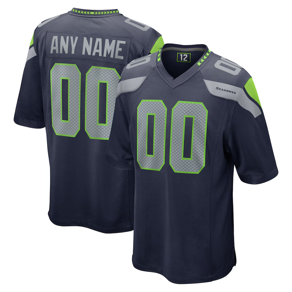 Pkot Custom S.Seahawks College Navy Game Stitched Jerseys