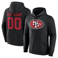 Rced Custom SF.49ers Black Team Authentic Personalized Name & Number Hoodie Stitched Jerseys