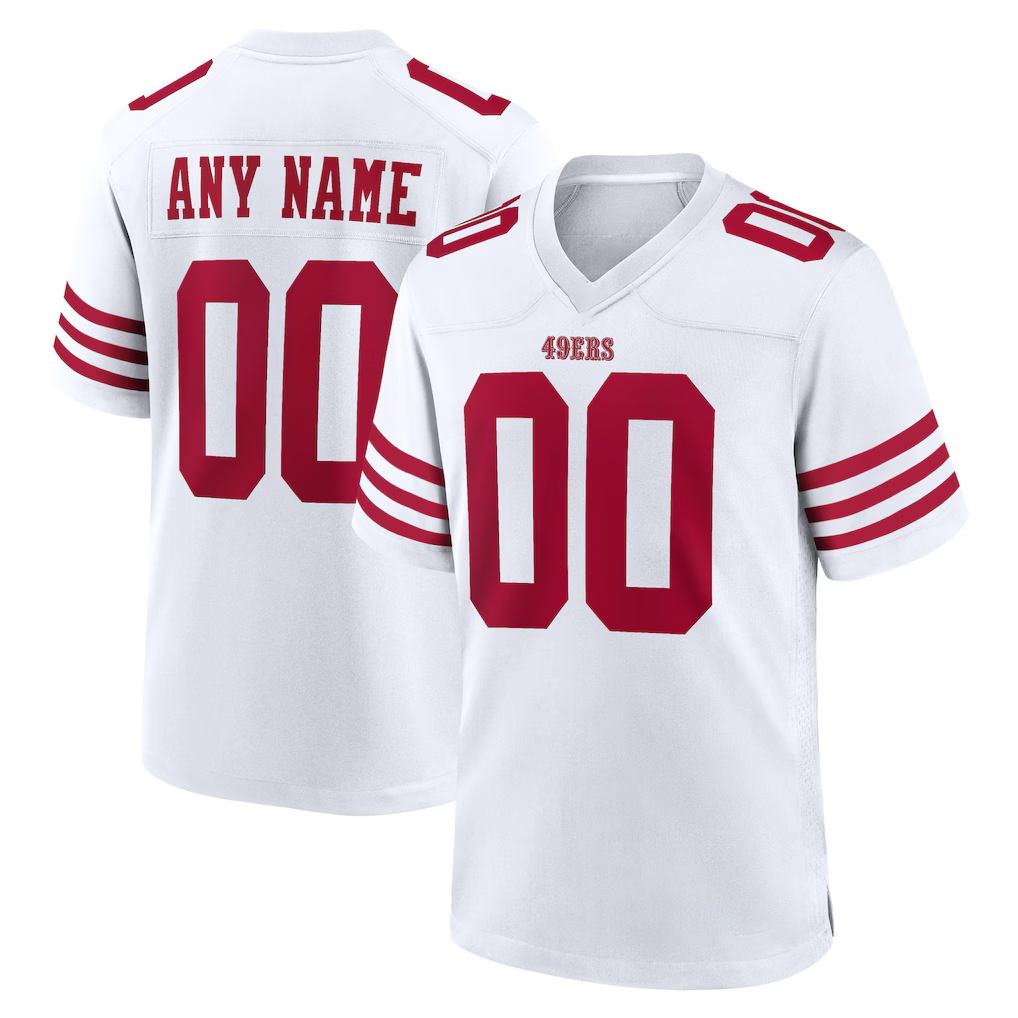 Rced Custom SF.49ers White Game Player Stitched Jerseys