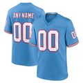Rced Custom T.Titans  Light Blue Oilers Throwback Game Stitched Jerseys
