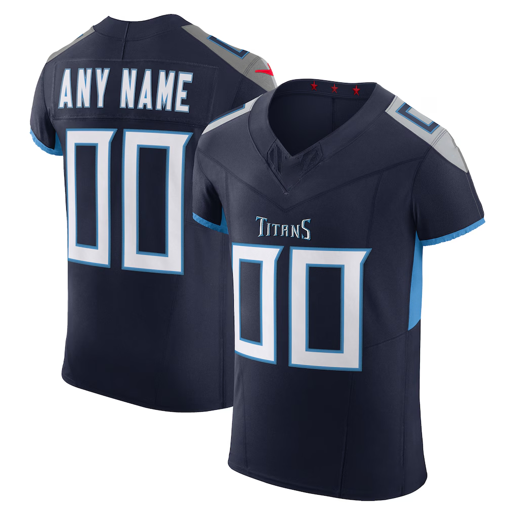 Rced Custom T.Titans Navy Vapor F.U.S.E. Elite Stitched Jerseys
