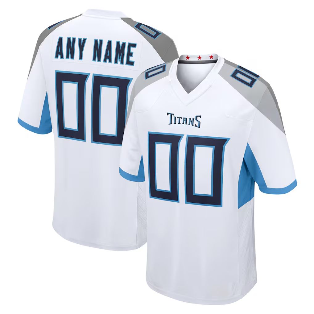 Rced Custom T.Titans White Game Stitched Jerseys
