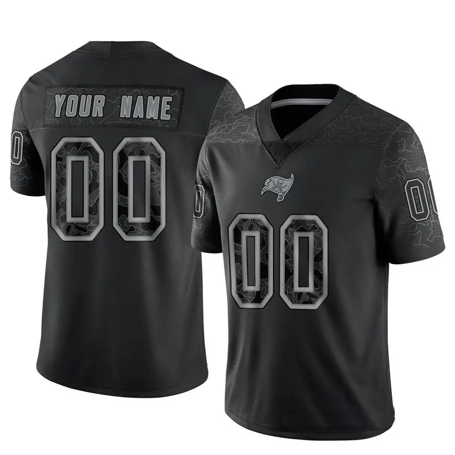 Rced Custom TB.Buccaneers Black RFLCTV Limited Stitched Jerseys
