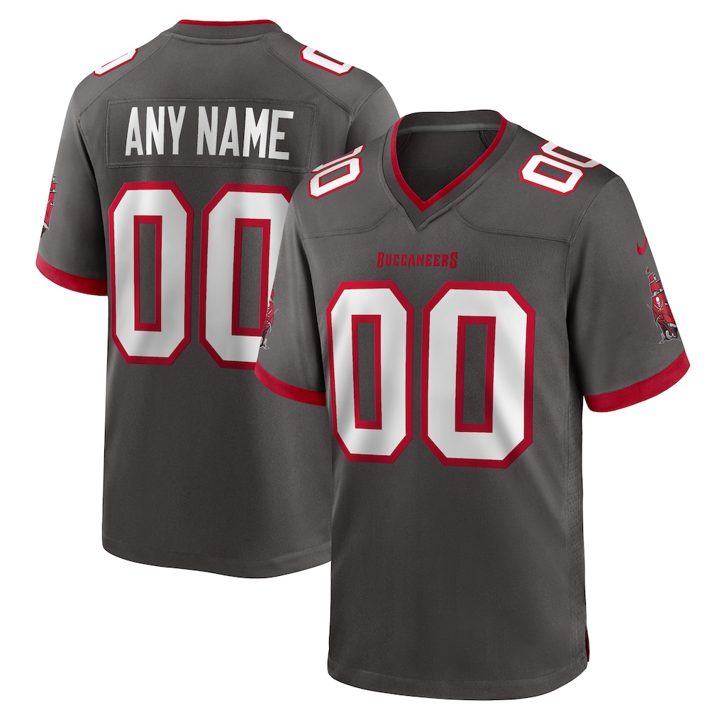 Rced Custom TB.Buccaneers Pewter Alternate Game Stitched Jerseys