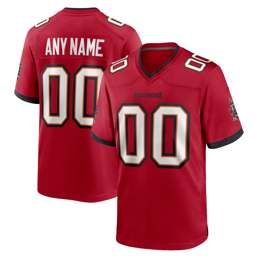 Rced Custom TB.Buccaneers Red Team Game Stitched Jerseys
