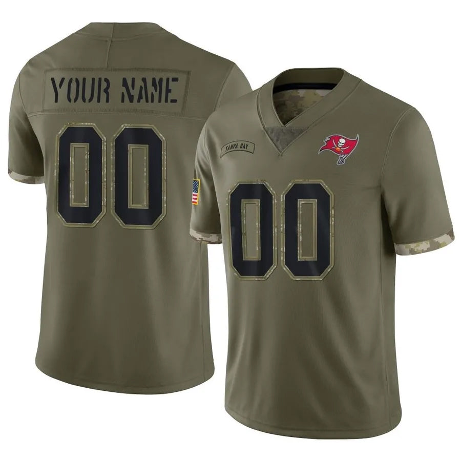 Rced Custom TB.Buccaneers Salute To Service Olive Stitched Jerseys