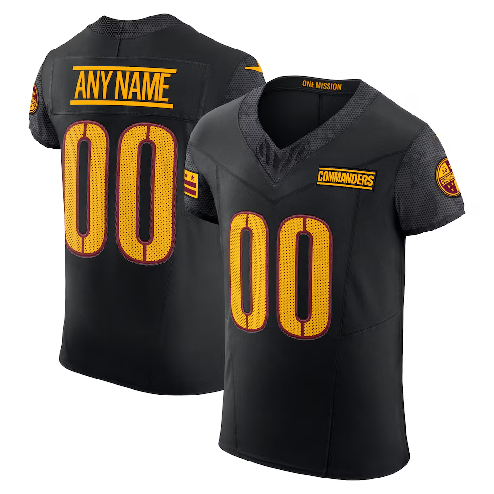 Rced Custom W.Commanders Black Alternate Vapor F.U.S.E. Elite  Stitched Jerseys