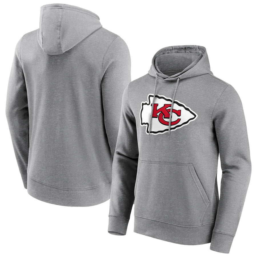 Rced Custom KC.Chiefs Blank Player Gray Pullover Hoodie Stitched Jerseys