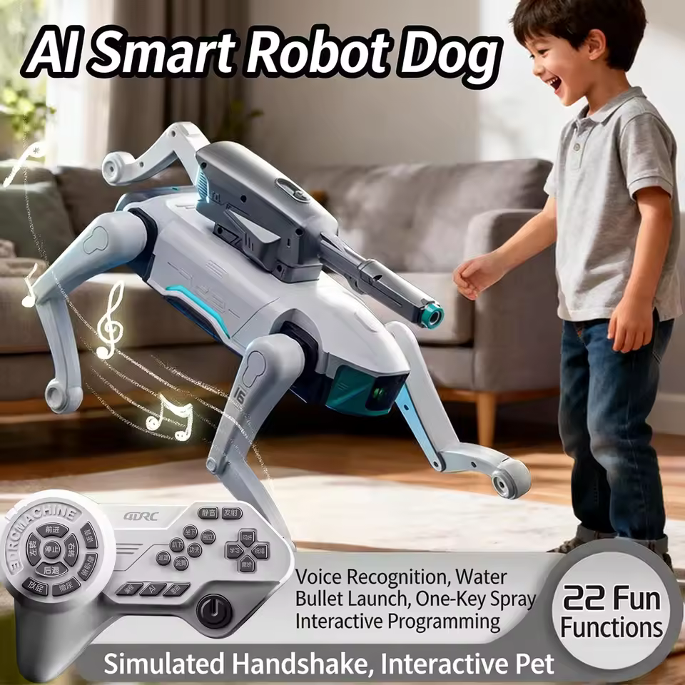 Rced New Y16 2026 Intelligent AI RC Robot Dog Voice Dialogue APP Remote Control Programming Singing Dancing Machine Dog Kids Gift Toy