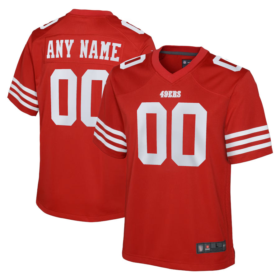 Rced Custom SF.49ers Red Game Team Colour Stitched Jerseys