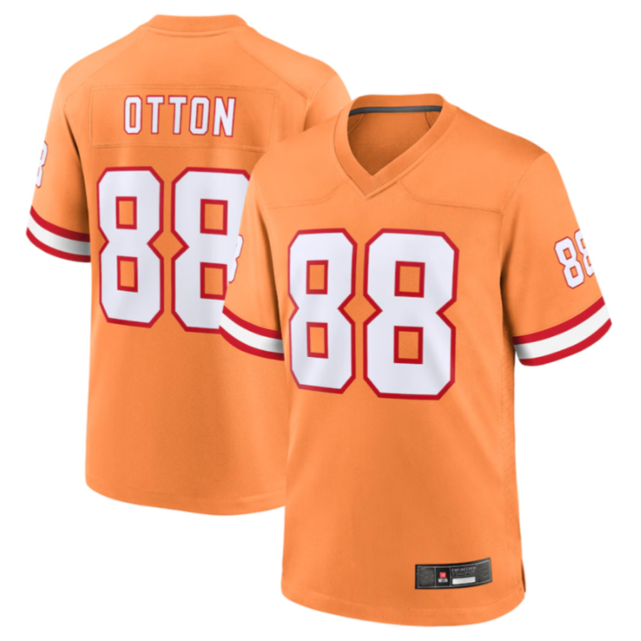 Rced TB.Buccaneers #88 Cade Otton Orange Throwback Game Jersey American Stitched Football Jerseys